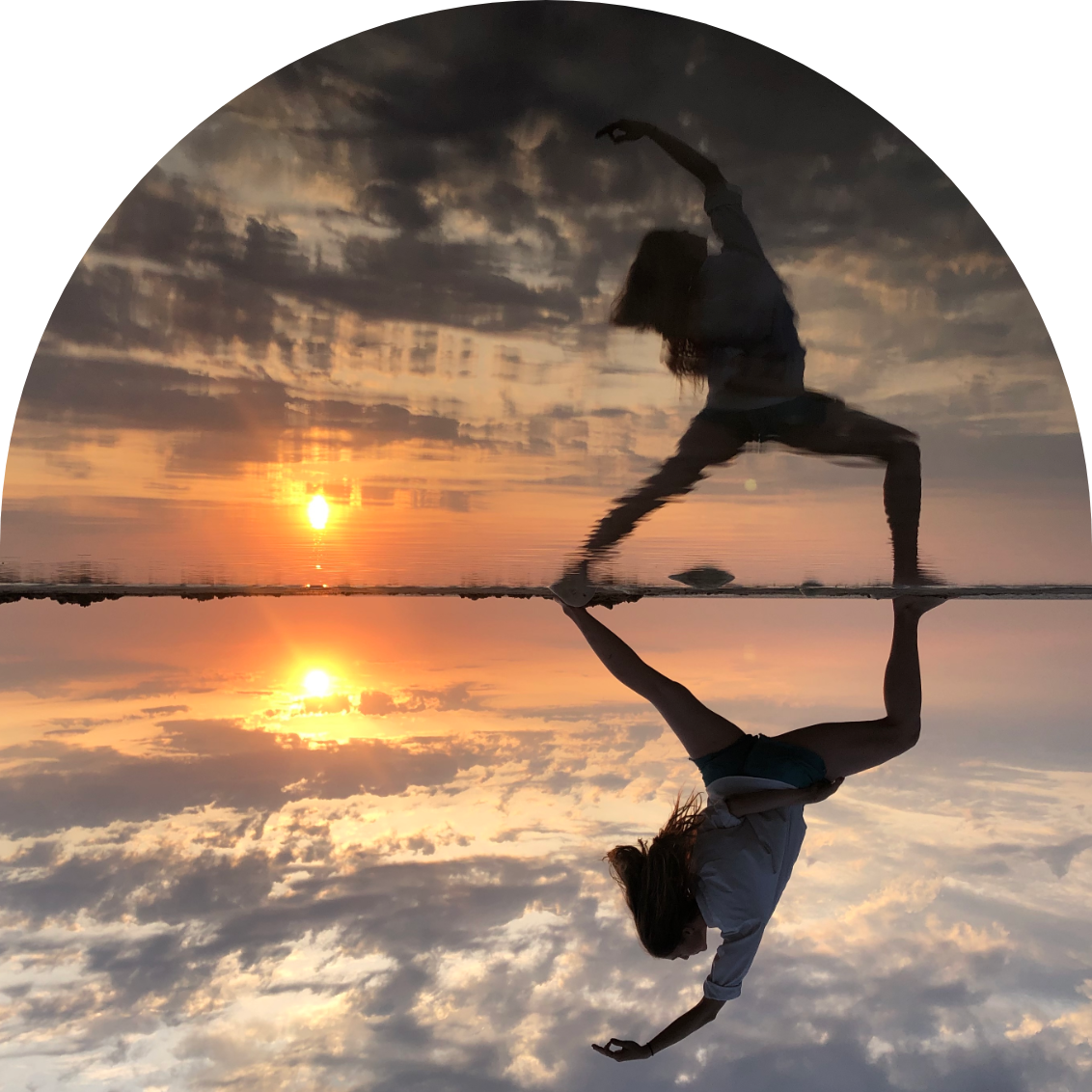 Lauren Mahan yoga sunset